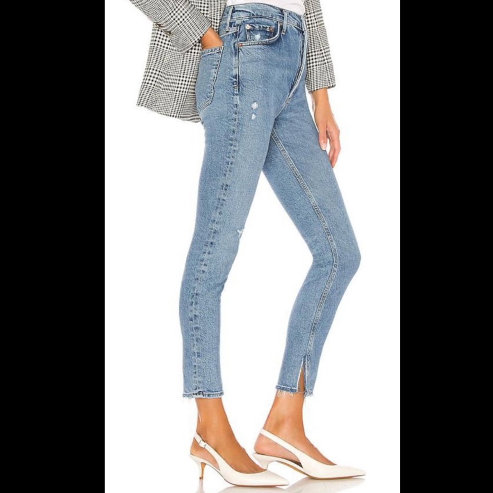 AGOLDE Nico High Rise Slim Jeans Headlines Wash Size 28